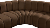 Arc Velvet 5pc. Sectional Brown from Meridian - Luna Furniture