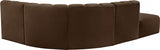 Arc Velvet 5pc. Sectional Brown from Meridian - Luna Furniture