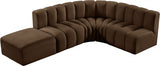 Arc Velvet 5pc. Sectional Brown from Meridian - Luna Furniture