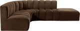 Arc Velvet 5pc. Sectional Brown from Meridian - Luna Furniture