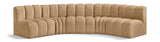 Arc Velvet 5pc. Sectional Camel from Meridian - Luna Furniture