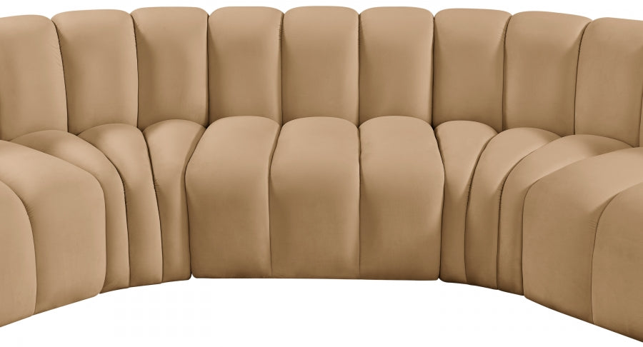 Arc Velvet 5pc. Sectional Camel from Meridian - Luna Furniture