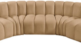 Arc Velvet 5pc. Sectional Camel from Meridian - Luna Furniture