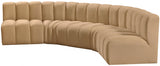 Arc Velvet 5pc. Sectional Camel from Meridian - Luna Furniture