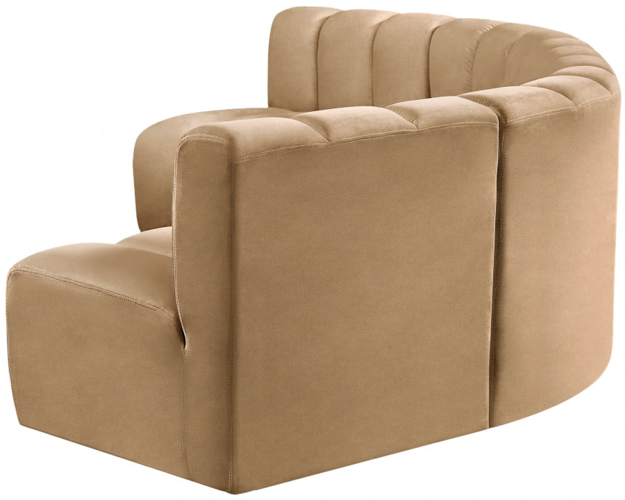 Arc Velvet 5pc. Sectional Camel from Meridian - Luna Furniture