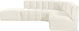 Arc Velvet 5pc. Sectional Cream from Meridian - Luna Furniture