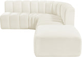 Arc Velvet 5pc. Sectional Cream from Meridian - Luna Furniture