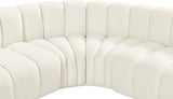 Arc Velvet 5pc. Sectional Cream from Meridian - Luna Furniture