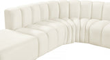 Arc Velvet 5pc. Sectional Cream from Meridian - Luna Furniture