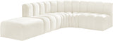 Arc Velvet 5pc. Sectional Cream from Meridian - Luna Furniture