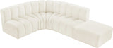 Arc Velvet 5pc. Sectional Cream from Meridian - Luna Furniture