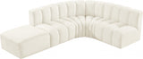 Arc Velvet 5pc. Sectional Cream from Meridian - Luna Furniture