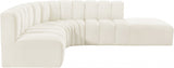 Arc Velvet 5pc. Sectional Cream from Meridian - Luna Furniture