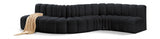 Arc Velvet 6pc. Sectional Black from Meridian - Luna Furniture