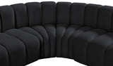 Arc Velvet 6pc. Sectional Black from Meridian - Luna Furniture