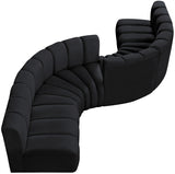 Arc Velvet 6pc. Sectional Black from Meridian - Luna Furniture