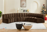 Arc Velvet 6pc. Sectional Brown from Meridian - Luna Furniture