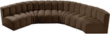 Arc Velvet 6pc. Sectional Brown from Meridian - Luna Furniture