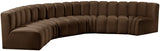 Arc Velvet 6pc. Sectional Brown from Meridian - Luna Furniture