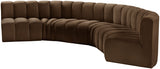 Arc Velvet 6pc. Sectional Brown from Meridian - Luna Furniture