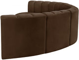 Arc Velvet 6pc. Sectional Brown from Meridian - Luna Furniture