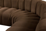 Arc Velvet 6pc. Sectional Brown from Meridian - Luna Furniture