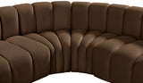 Arc Velvet 6pc. Sectional Brown from Meridian - Luna Furniture