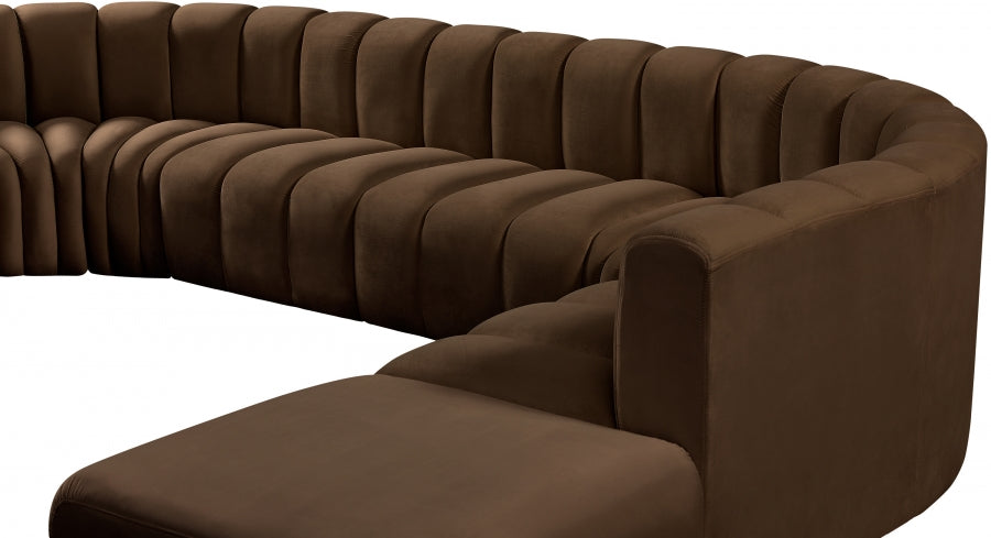 Arc Velvet 6pc. Sectional Brown from Meridian - Luna Furniture