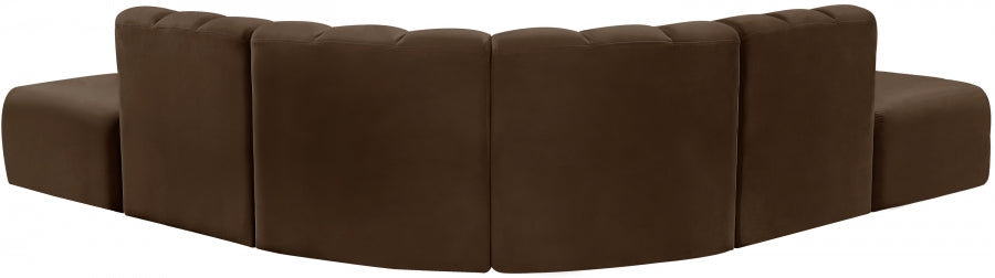 Arc Velvet 6pc. Sectional Brown from Meridian - Luna Furniture