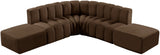 Arc Velvet 6pc. Sectional Brown from Meridian - Luna Furniture