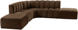 Arc Velvet 6pc. Sectional Brown from Meridian - Luna Furniture