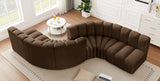 Arc Velvet 6pc. Sectional Brown from Meridian - Luna Furniture