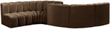 Arc Velvet 6pc. Sectional Brown from Meridian - Luna Furniture