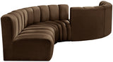 Arc Velvet 6pc. Sectional Brown from Meridian - Luna Furniture