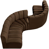 Arc Velvet 6pc. Sectional Brown from Meridian - Luna Furniture