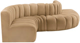 Arc Velvet 6pc. Sectional Camel from Meridian - Luna Furniture