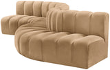 Arc Velvet 6pc. Sectional Camel from Meridian - Luna Furniture