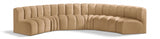 Arc Velvet 6pc. Sectional Camel from Meridian - Luna Furniture