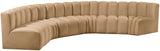 Arc Velvet 6pc. Sectional Camel from Meridian - Luna Furniture