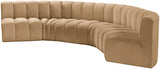 Arc Velvet 6pc. Sectional Camel from Meridian - Luna Furniture