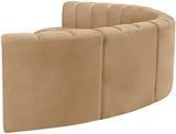 Arc Velvet 6pc. Sectional Camel from Meridian - Luna Furniture