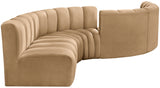 Arc Velvet 6pc. Sectional Camel from Meridian - Luna Furniture