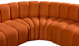 Arc Velvet 6pc. Sectional Cognac from Meridian - Luna Furniture