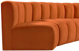 Arc Velvet 6pc. Sectional Cognac from Meridian - Luna Furniture