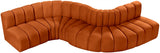 Arc Velvet 6pc. Sectional Cognac from Meridian - Luna Furniture