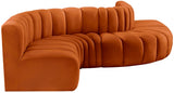 Arc Velvet 6pc. Sectional Cognac from Meridian - Luna Furniture