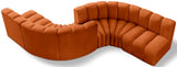 Arc Velvet 6pc. Sectional Cognac from Meridian - Luna Furniture