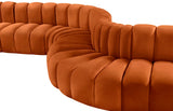 Arc Velvet 6pc. Sectional Cognac from Meridian - Luna Furniture