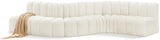 Arc Velvet 6pc. Sectional Cream from Meridian - Luna Furniture