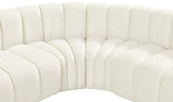 Arc Velvet 6pc. Sectional Cream from Meridian - Luna Furniture